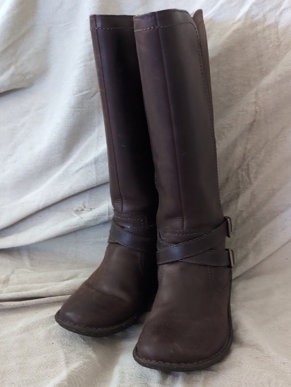 UGG Dark Brown Leather Tall Zip Riding Boots
